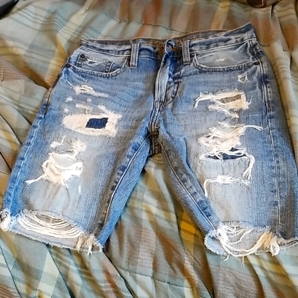 AE ripped jean shorts